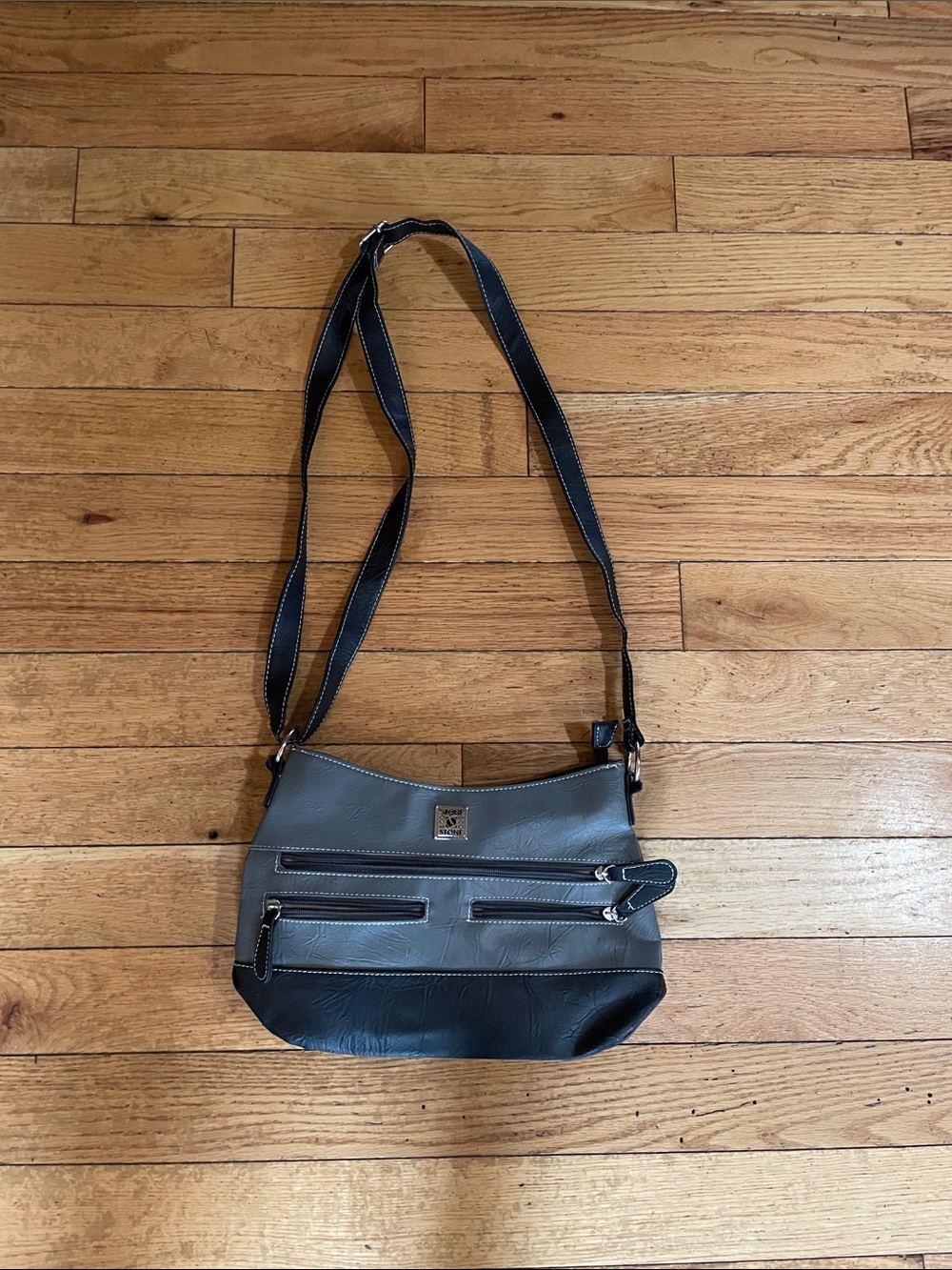 Stone & Co. Gray and Black Two-Tone Crossbody Bag